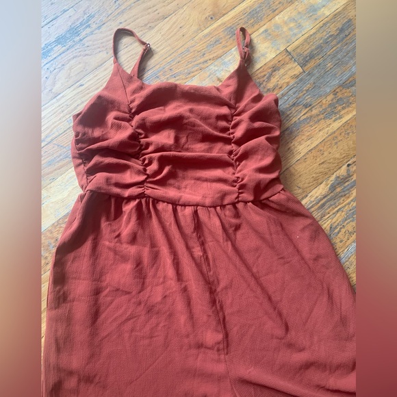 Ruched Coral Jumpsuit (M) - Picture 2 of 3